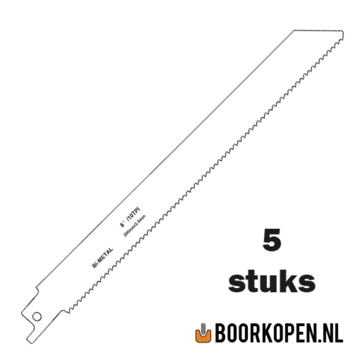 Zaagblad reciprozaag universeel hout en metaal 200mm 10 TPI