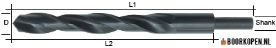 Metaalboor 11,5 mm HSS rolgewalst afgedraaid op 10 mm