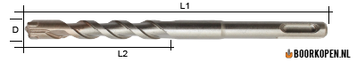Betonboor 6 mm 4-snijder SDS-plus 110 mm lang