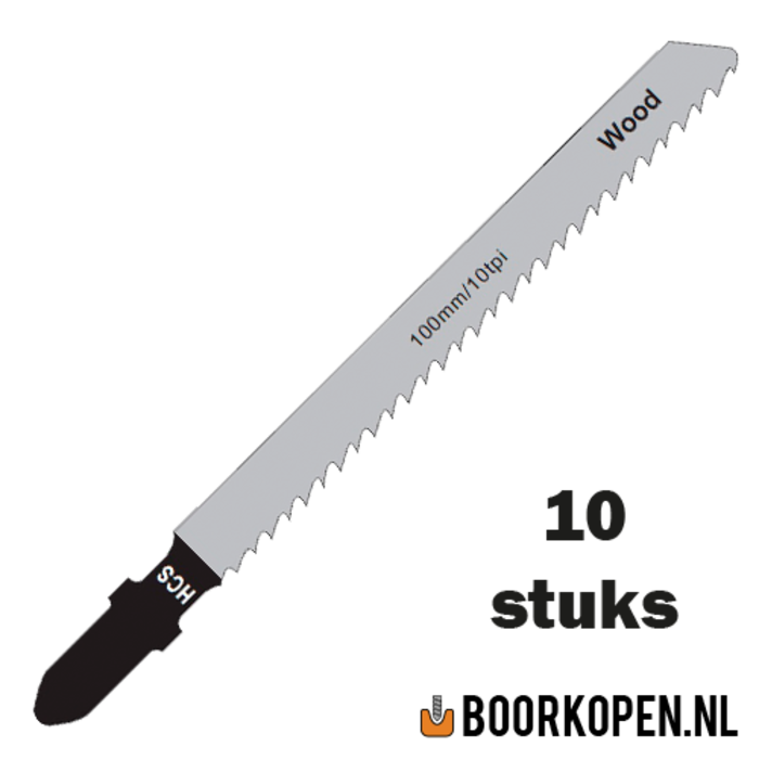 10 stuks zaagblad decoupeerzaag hout 75mm 10 TPI voor rechte zaagsnede clean cut