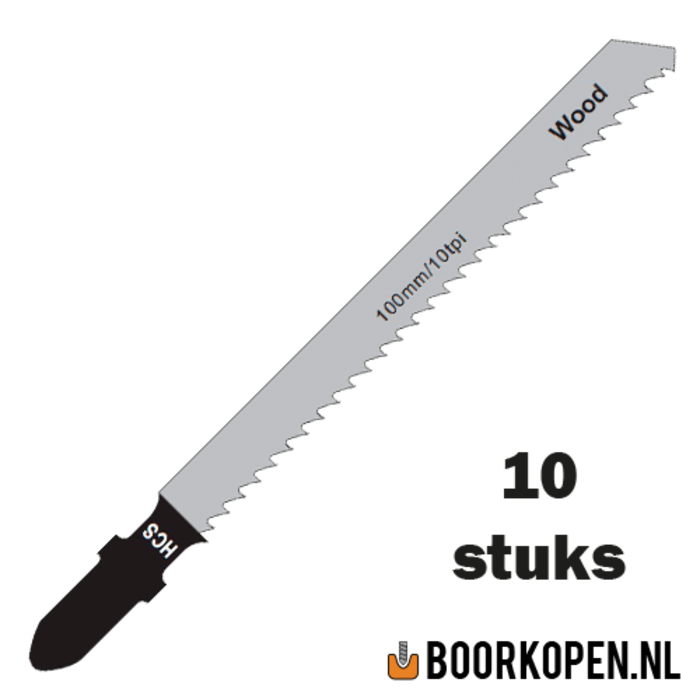 10 stuks zaagblad decoupeerzaag hout 75mm 10 TPI reverse voor rechte zaagsnede clean cut