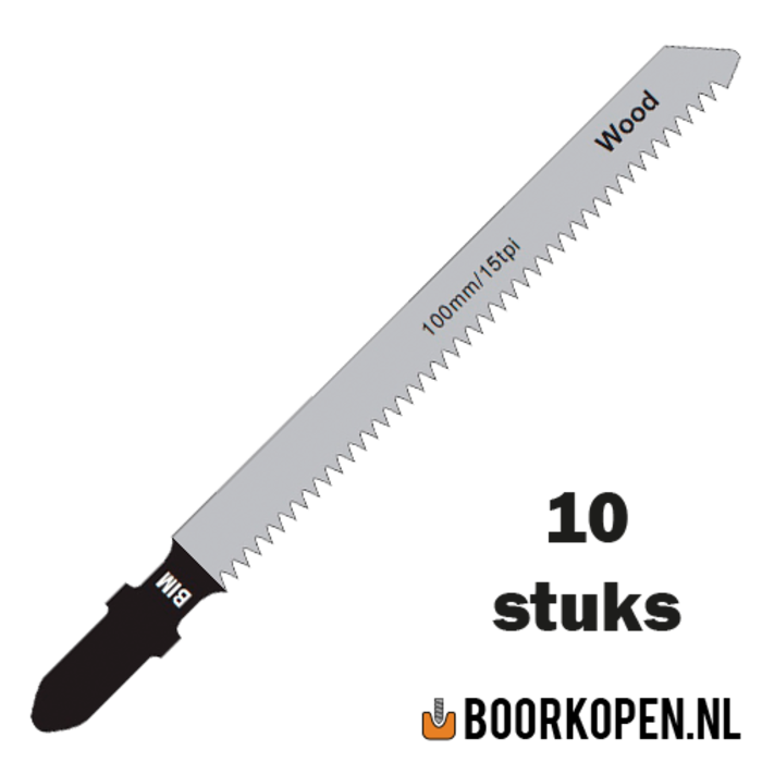 10 stuks zaagblad decoupeerzaag hardhout 75mm 15 TPI longlife
