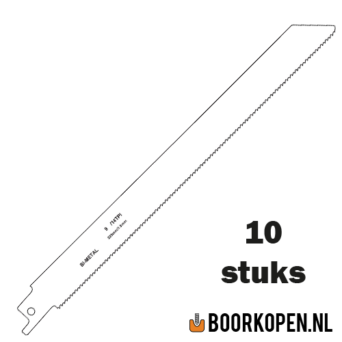10 stuks zaagblad reciprozaag metaal 225mm 14 TPI