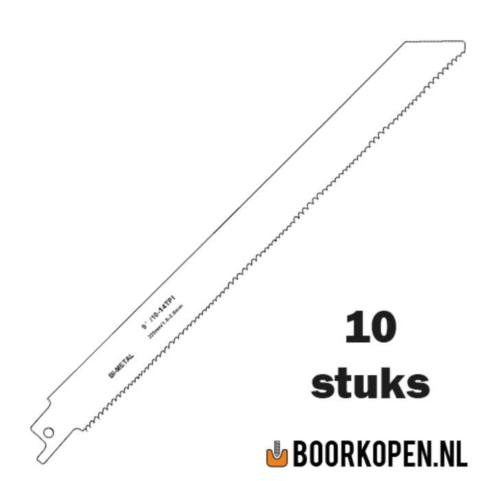 10 stuks zaagblad reciprozaag universeel hout en metaal 225mm 10-14 TPI
