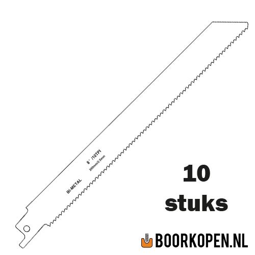 10 stuks zaagblad reciprozaag universeel hout en metaal 200mm 10 TPI