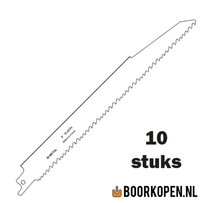 10 stuks zaagblad reciprozaag universeel hout en metaal 225mm 5-8 TPI