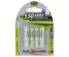 Ansmann oplaadbare AAA batterijen 550mAh DECT 4 stuks