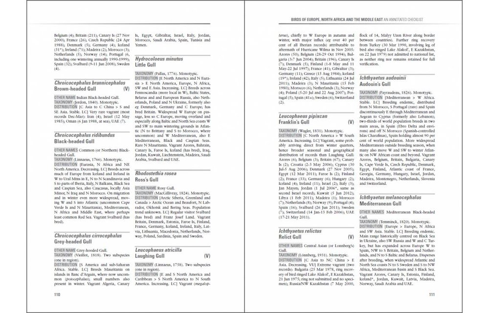 Birds of Europe, North Africa and the Middle East - An Annotated Checklist