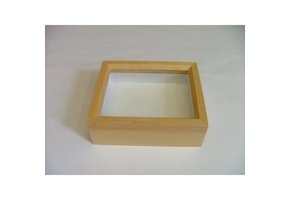 Wooden insect box with glass lid 15 x 18 x 6 cm