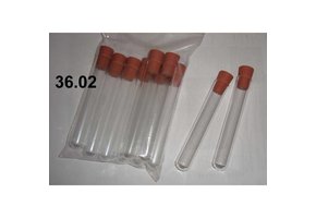 Glass test tubes with rubber lid