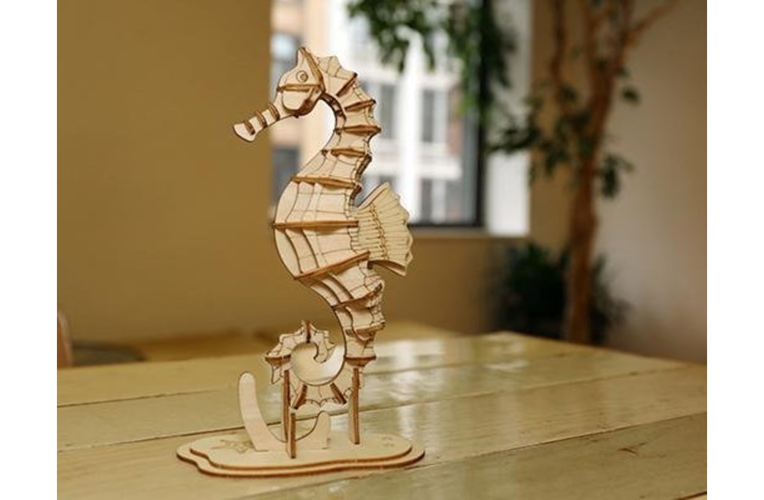 Houten 3D Puzzel Zeepaard