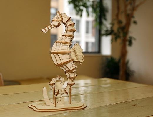 Houten 3D Puzzel Zeepaard