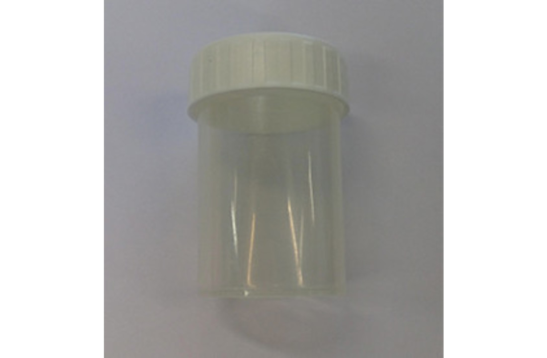 Verzamelpot 60ml met schroefdeksel - wit