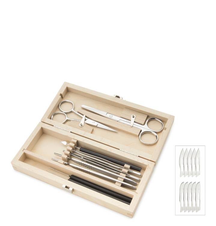 Euromex 9-PC Dissection kit in wooden cabinet