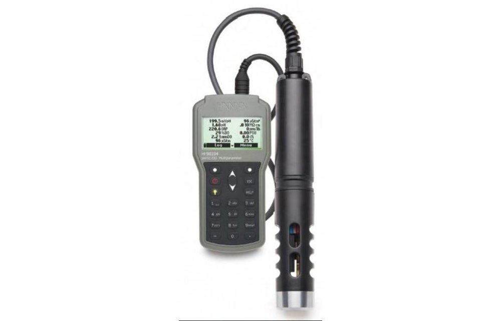 HI98194 Draagbare Multiparameter voor pH/EC/DO met HI7698194/4 sonde en 4m kabel