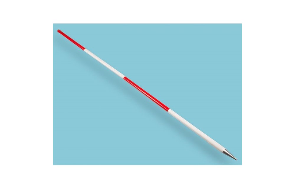 Jalon van staal en PVC, 2 meter.