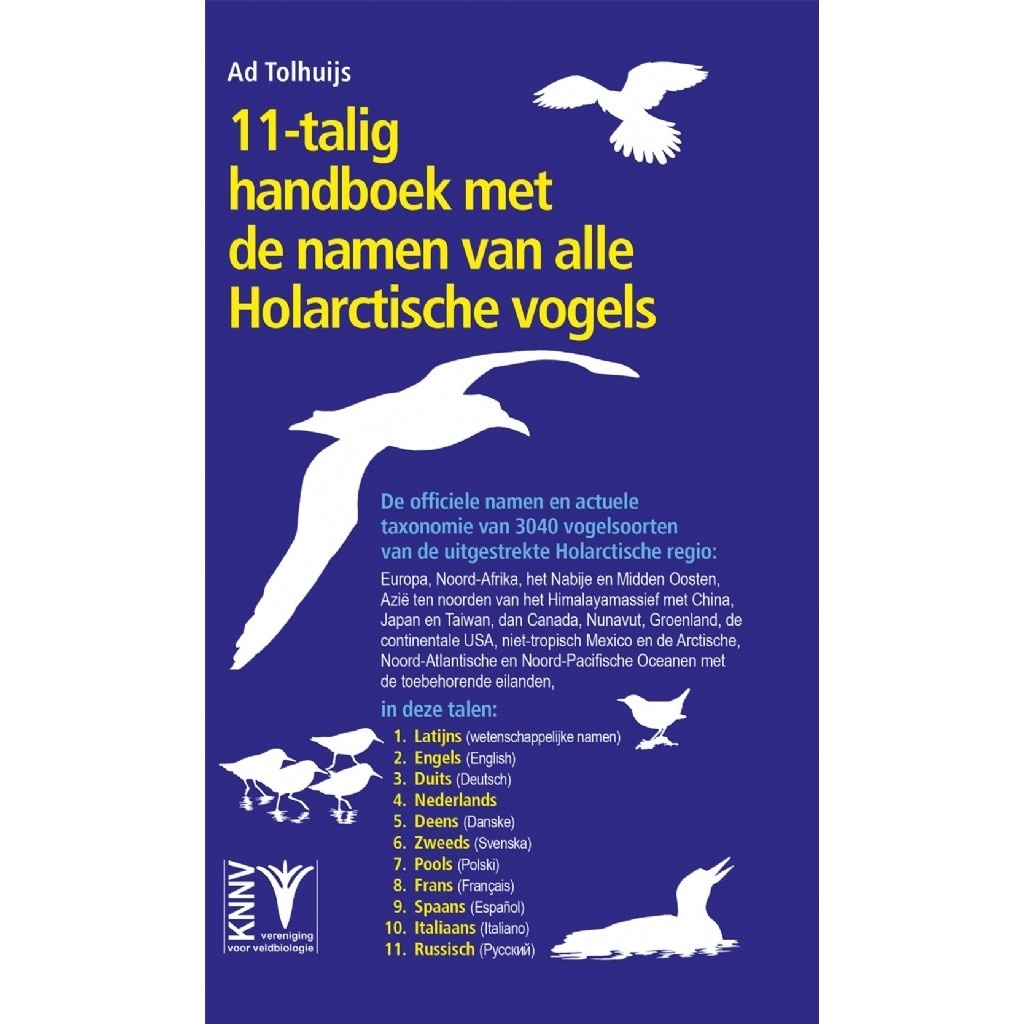 11-talig Handboek met de namen van alle Holarctische vogels