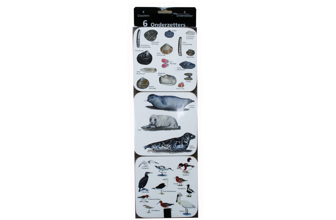 Set van 6 onderzetters; keuze uit 6 verschillende sets.