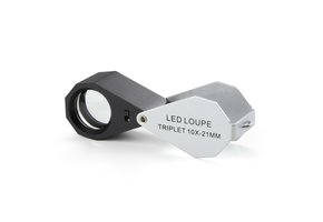 Folding Magnifier Triplet 10x with LED lighting