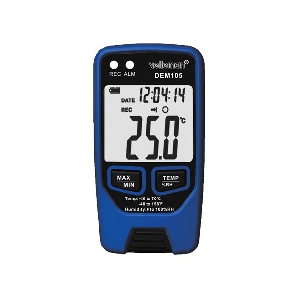 Datalogger voor Temperatuur en Vochtigheidsgraad met USB-ingang