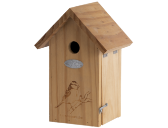 Blue tit nest box silhouette