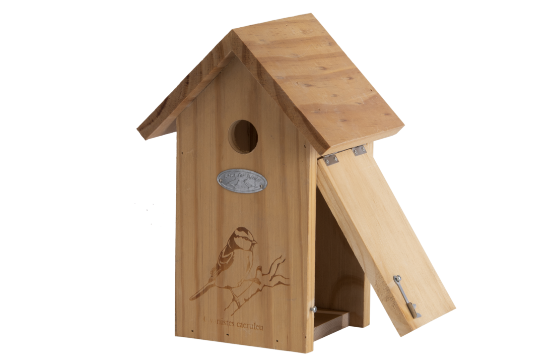 Blue tit nest box silhouette