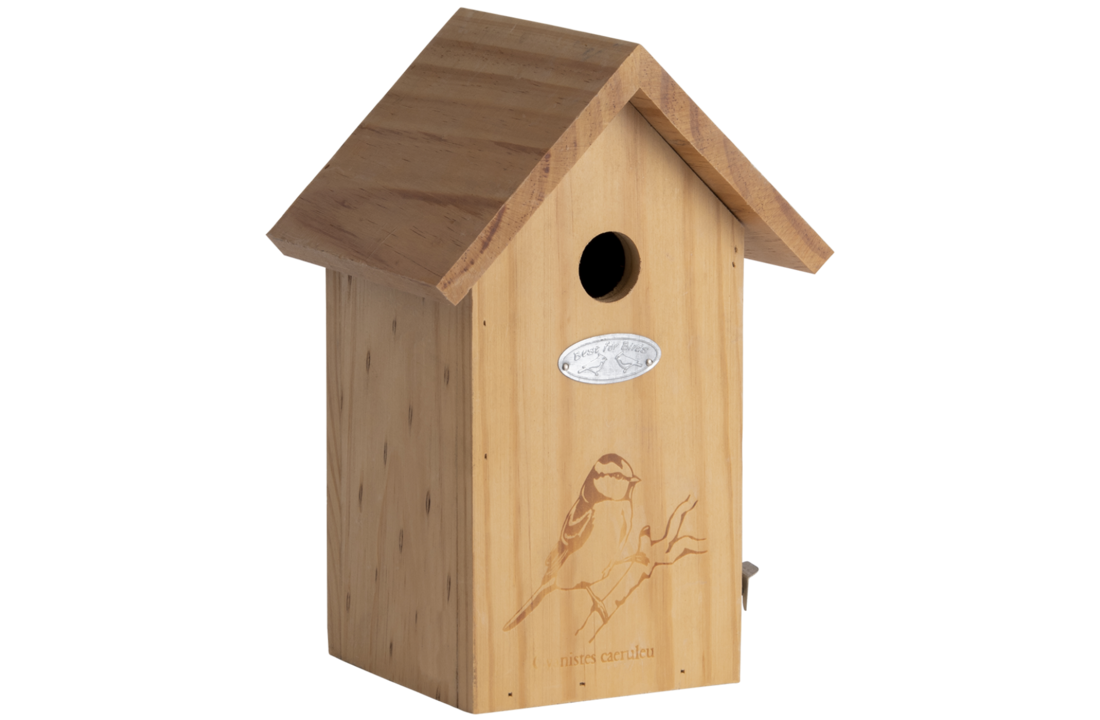Blue tit nest box silhouette