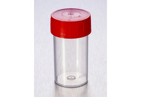 Verzamelpot PP aseptisch 60 ml met schroefdeksel - rood