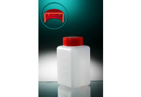 Jar HDPE square with screw cap 250ml
