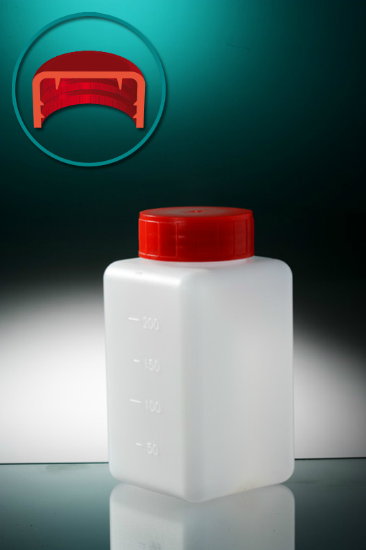 Jar HDPE square with screw cap 250 ml