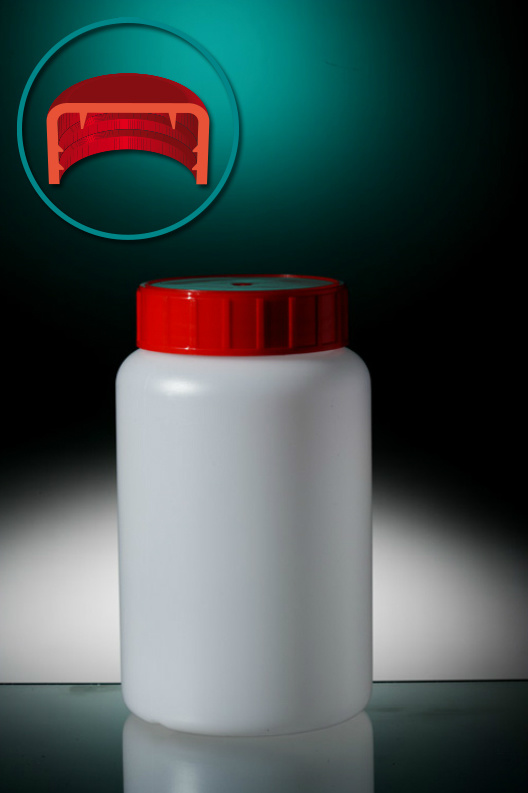 Jar HDPE Round, with screw cap 500ml