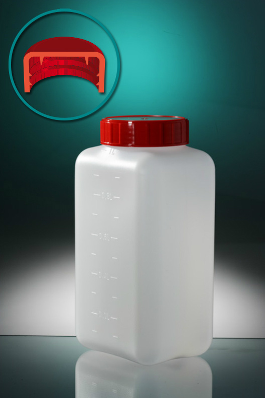 Pot HDPE Vierkant met schroefdop 1000ml