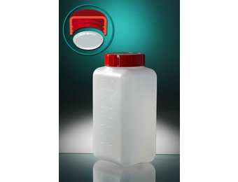 Pot HDPE Vierkant met schroefdop en inlegstop 1000ml