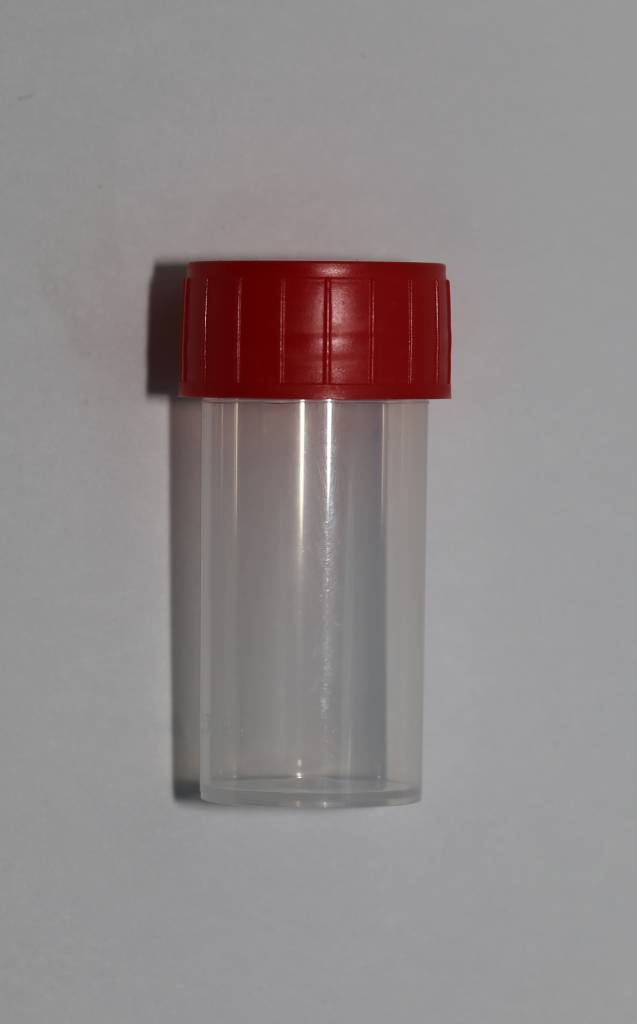 Verzamelpot PP aseptisch 40 ml schroefdeksel - rood