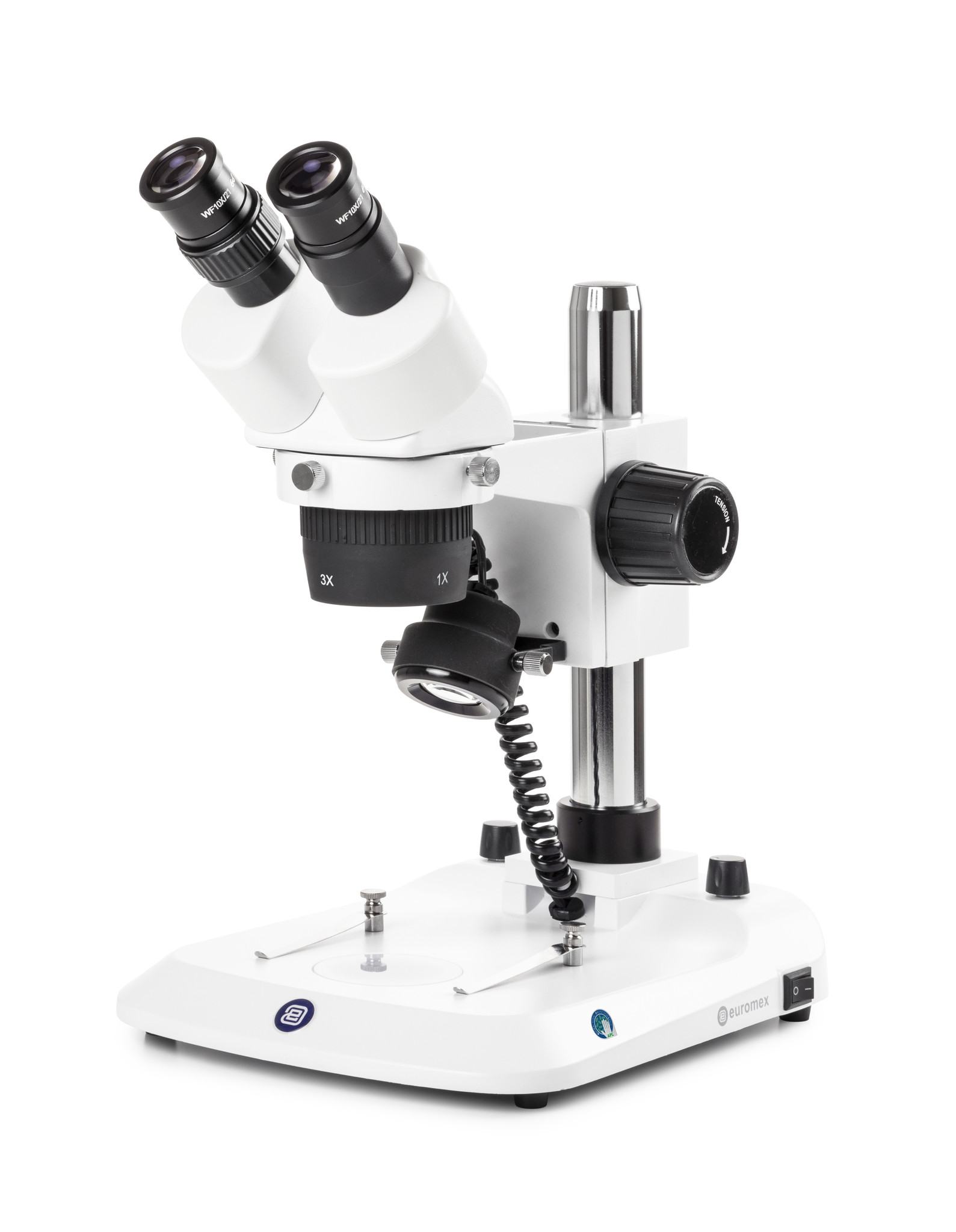 StereoBlue Binoculares Stereomikroskop 10x/30x, Säulestativ
