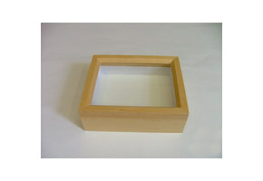 Houten insectendoos met glazen deksel 15 x 23 x 6 cm