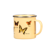 Emaille mok vlinders