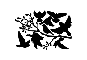 Window stickers birds on twig