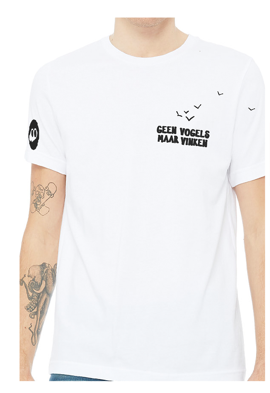 T-shirt Geen Vogels maar Vinken - wit