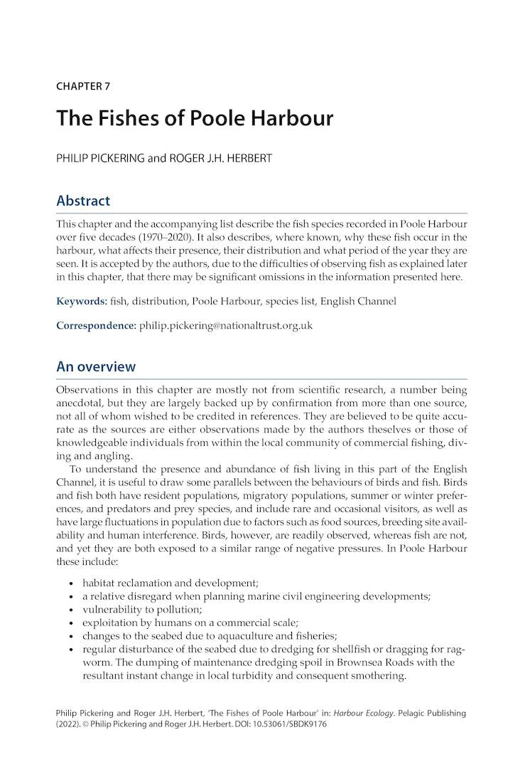 Harbour Ecology - Environment and Development in Poole Harbour