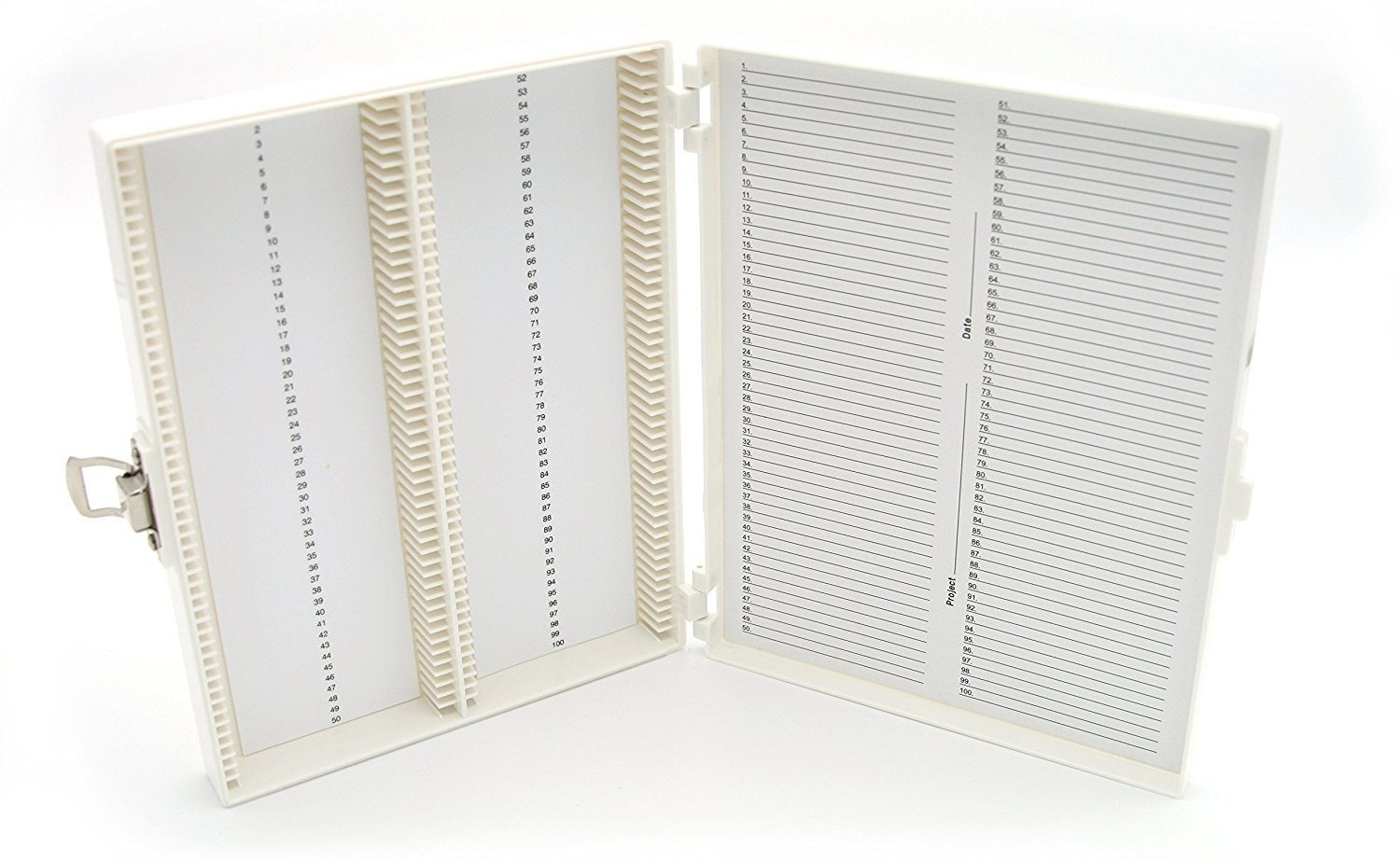 Microscope Slide Box, 100-place 76x26mm
