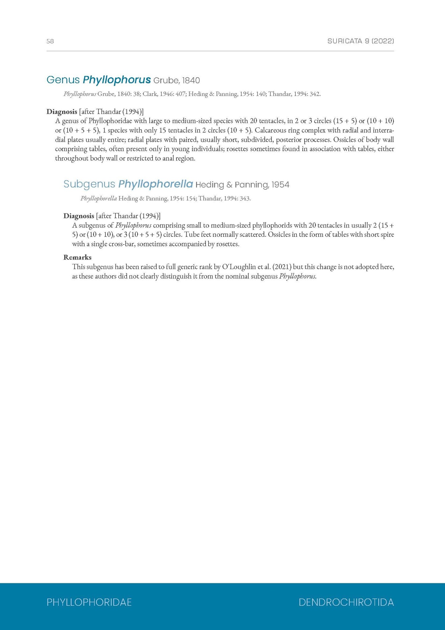 A Taxonomic Monograph of the Sea Cucumbers of Southern Africa (Echinodermata: Holothuroidea)