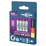Ansmann Li-Ion USB-C Wiederaufladbare AAA-Batterien 1.5V 4-pack