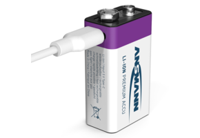 Ansmann Li-Ion USB-C Rechargeable battery 9V E-Block