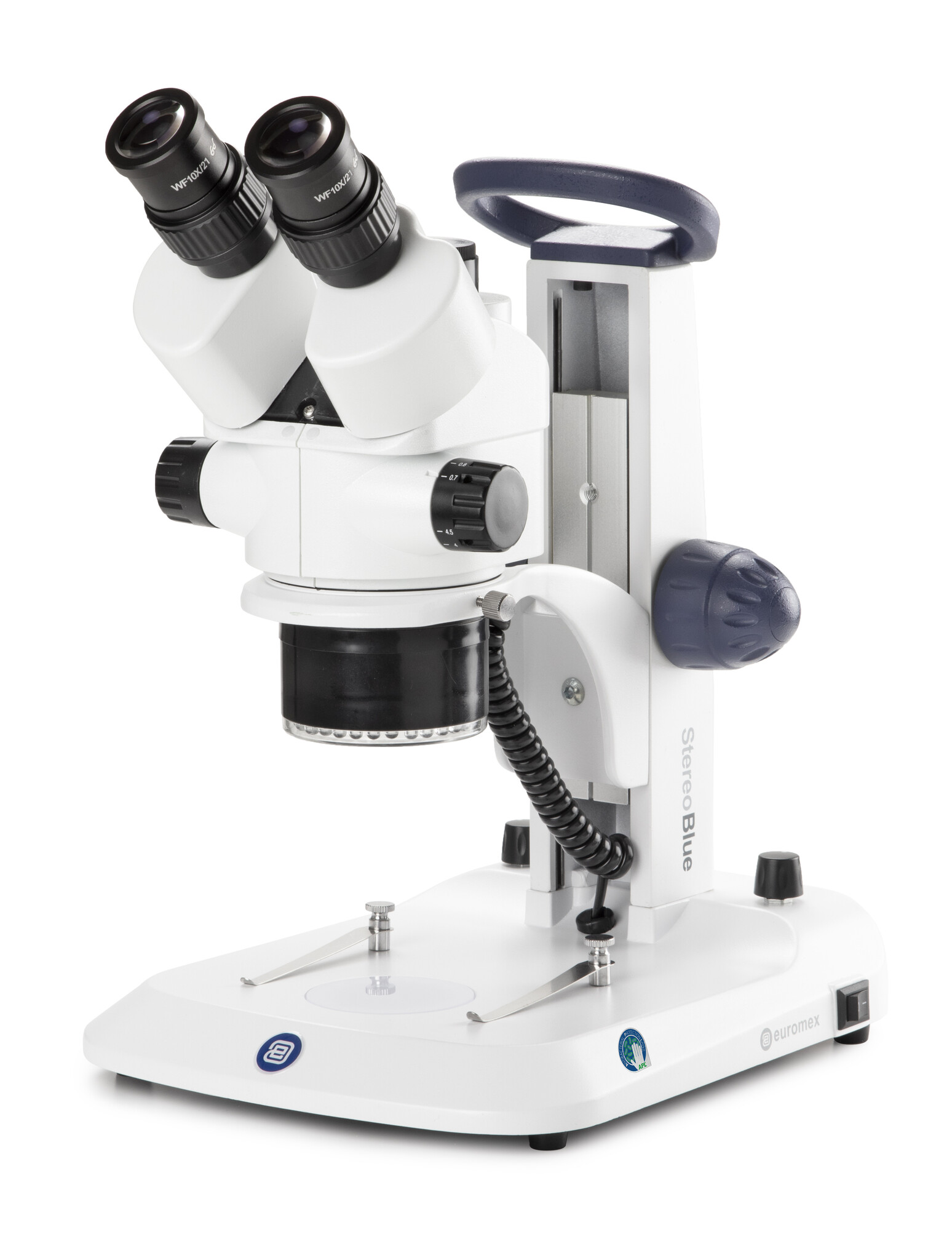 StereoBlue Trinoculaire Stereomicroscoop 7x/45x met LED ringlicht