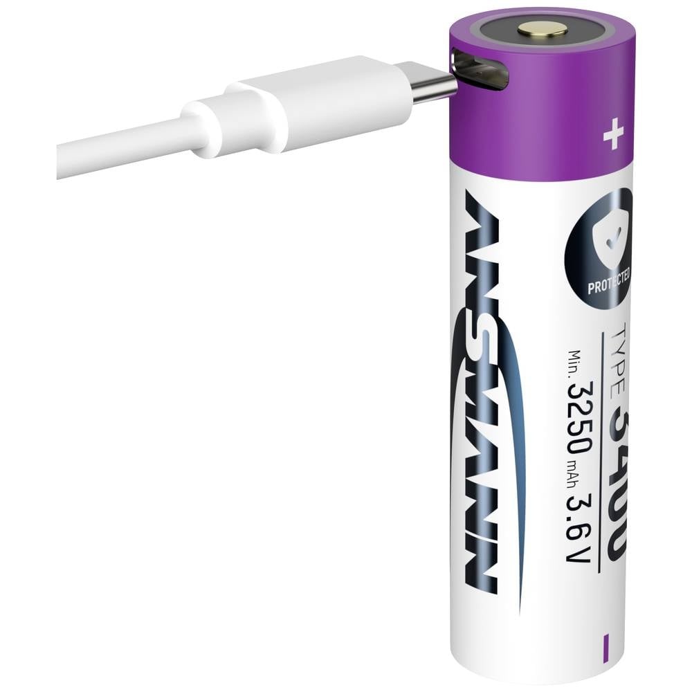 Ansmann Li-Ion USB-C  Rechargeable 18650 3400 mAh battery