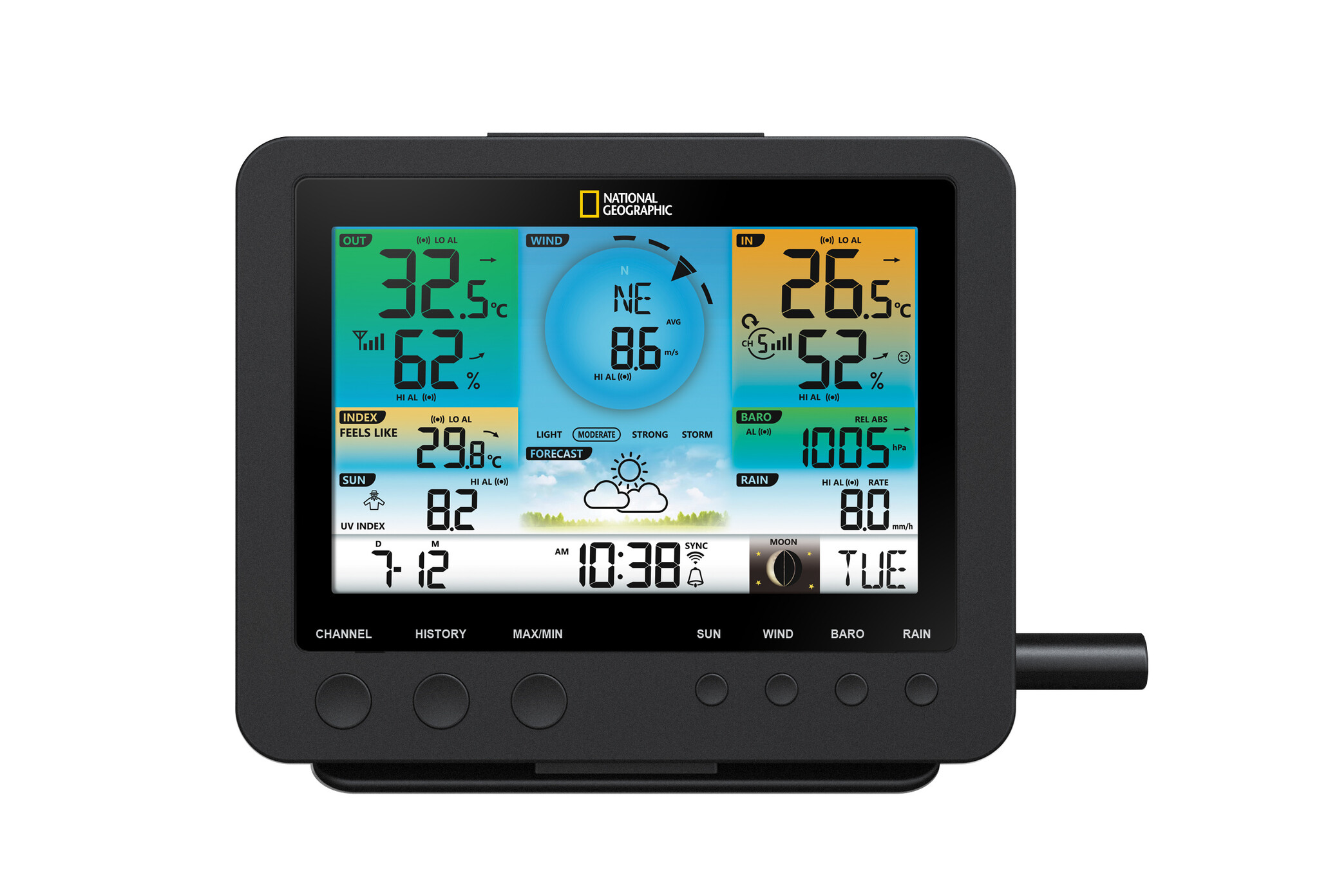 National Geographic WiFi Weerstation met 7-in-1 Sensor