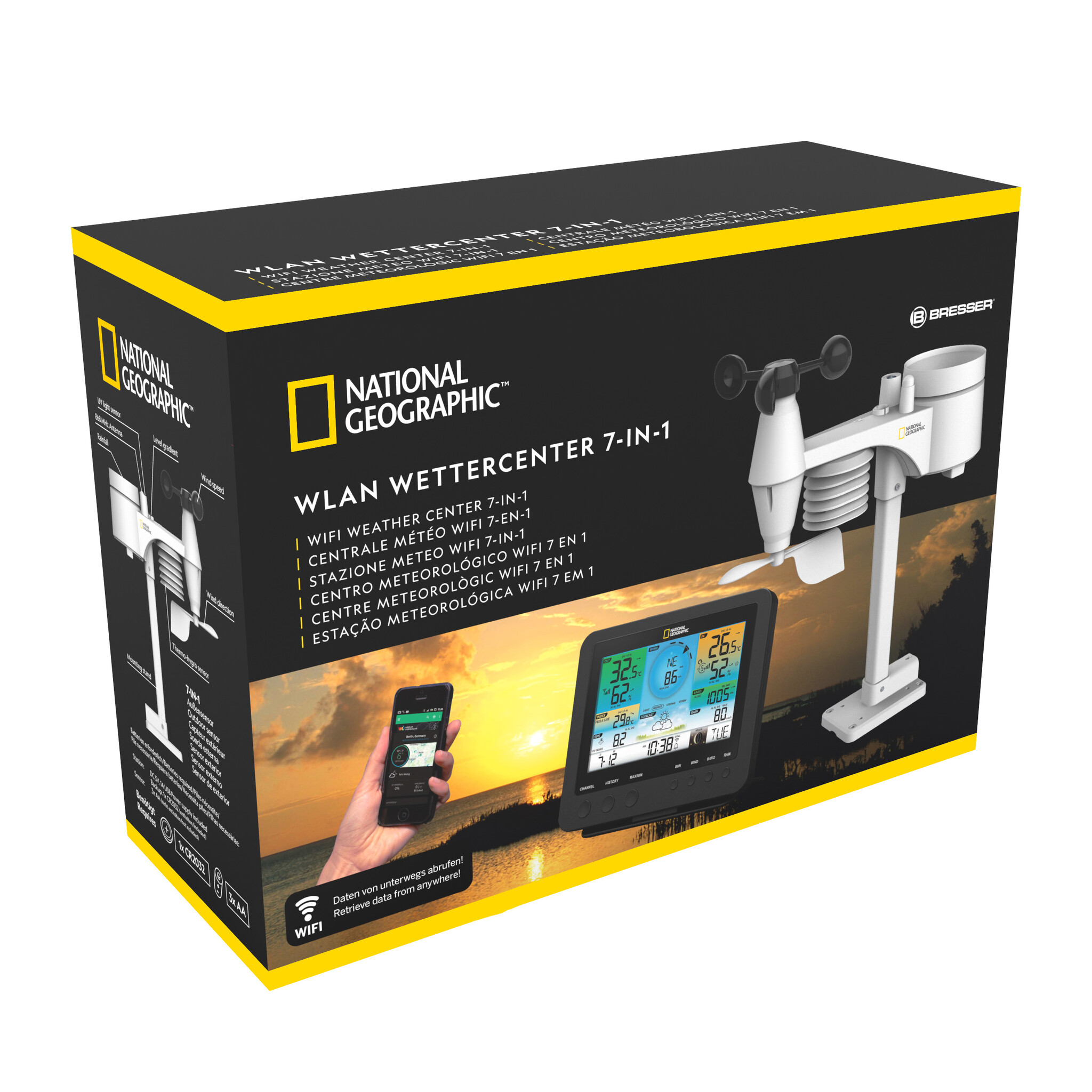 National Geographic WLAN Farbwetterstation mit 7-in-1 Profi-Sensor