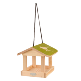 Hängendes Futterhaus mit Aufdruck