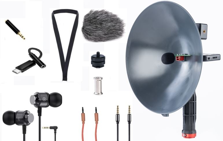 BirdFox BirdMic Pack – Parabolic microphone with audio interface